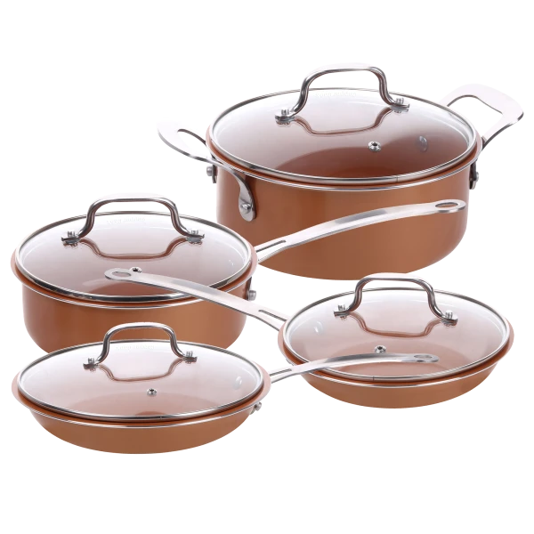 Copper Cook 8-Piece Nonstick Copper Pan Set