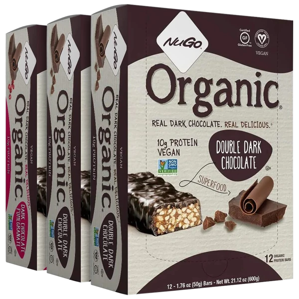 36-Pack: NuGo Organic Dark Chocolate Protein Bar Variety