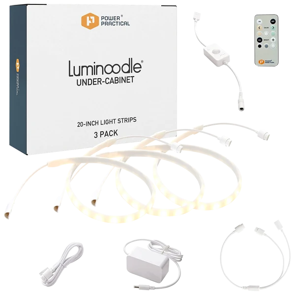 3-Pack: Power Practical Luminoodle Under Cabinet Lights