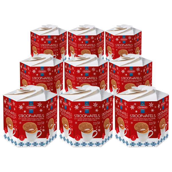 72-Pack: Daelmans Jumbo Holiday Caramel Stroopwafel Hex Box