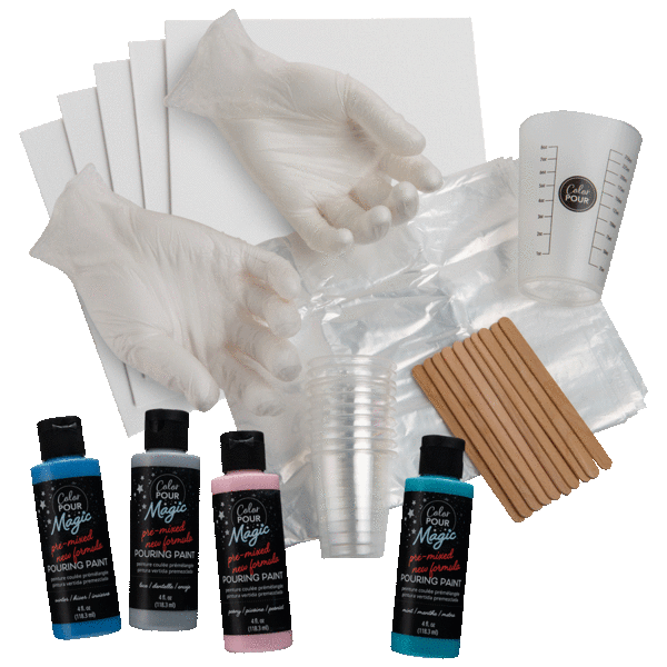 American Crafts 32-Piece Color Pour Pre-Mixed Acrylic Paint Bundle