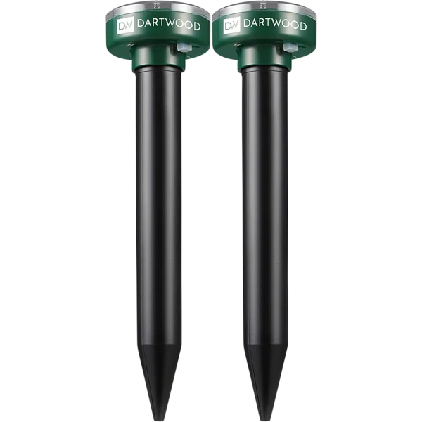2-Pack: Dartwood Outdoor Solar Ultrasonic Pest and Mole Repellent