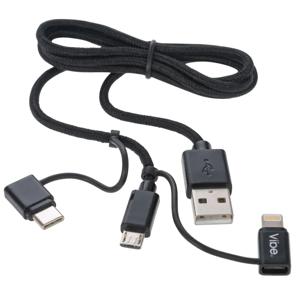 Vibe 3-in-1 USB Cable (Lightning, USB-C, micro USB)