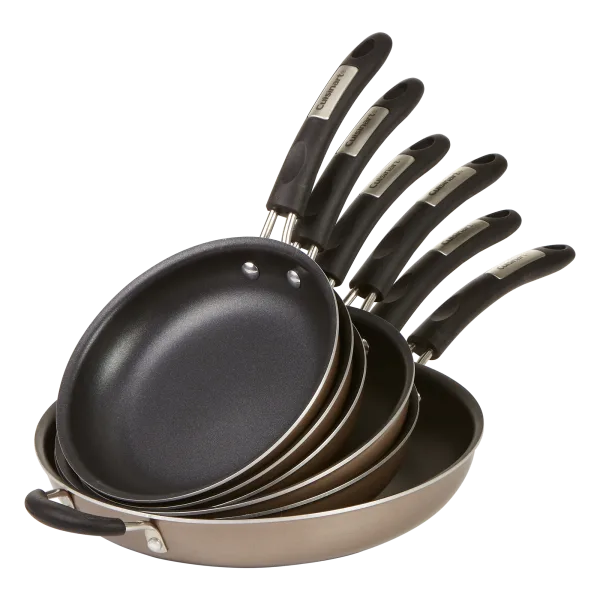 6-Pack: Cuisinart Aluminum Non-Stick Skillets