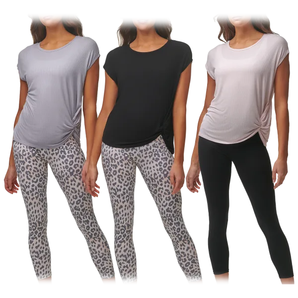 Marc New York Performance Ribbed Tee with Stylish Faux Knot