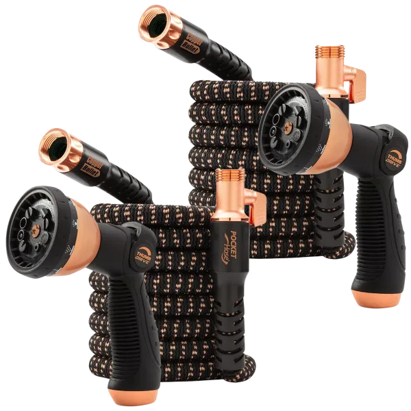2-Pack: Pocket Hose Copper Bullet 75' Hoses with Hand Sprayer & UV Blocker