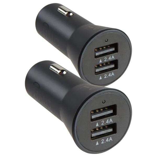2-Pack: Halo Smart Charge Dual 2.4A Car Adapters