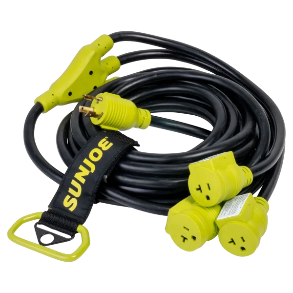 Sun Joe 25FT 10/3-Gauge 3750W Generator Series 3-Outlet Extension Cord