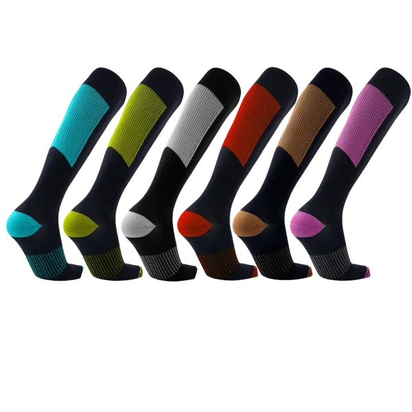 6-Pack: XTF Copper-Infused Collection Knee-High Assorted Color Compression Socks