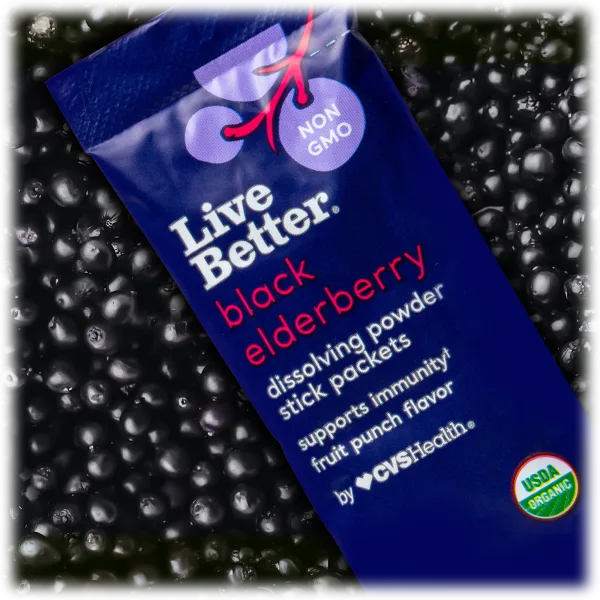 120-Pack: Live Better Elderberry Superfood Immunity Drink Mix Packets
