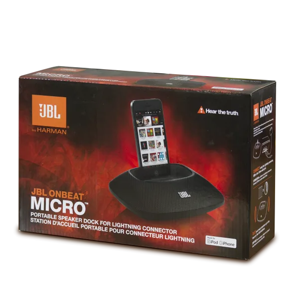 JBL OnBeat Micro Speaker Dock with Lightning Connector (Black or White)