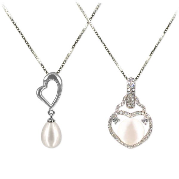 Pacific Pearls Heart Pendant Necklace