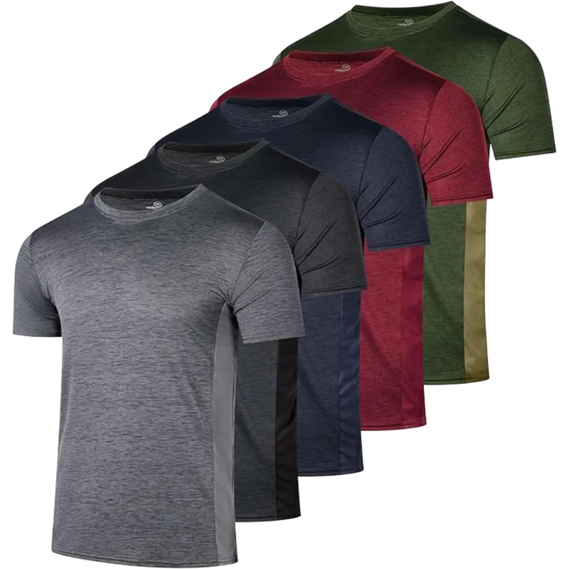 5-Pack: Nextex Men's Dry Fit Active Athletic Performance T-Shirts
