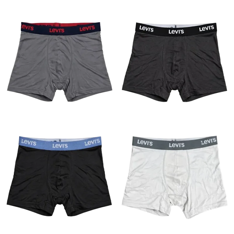 4-Pack: Levis Mens Assorted Color Microfiber Boxer Briefs