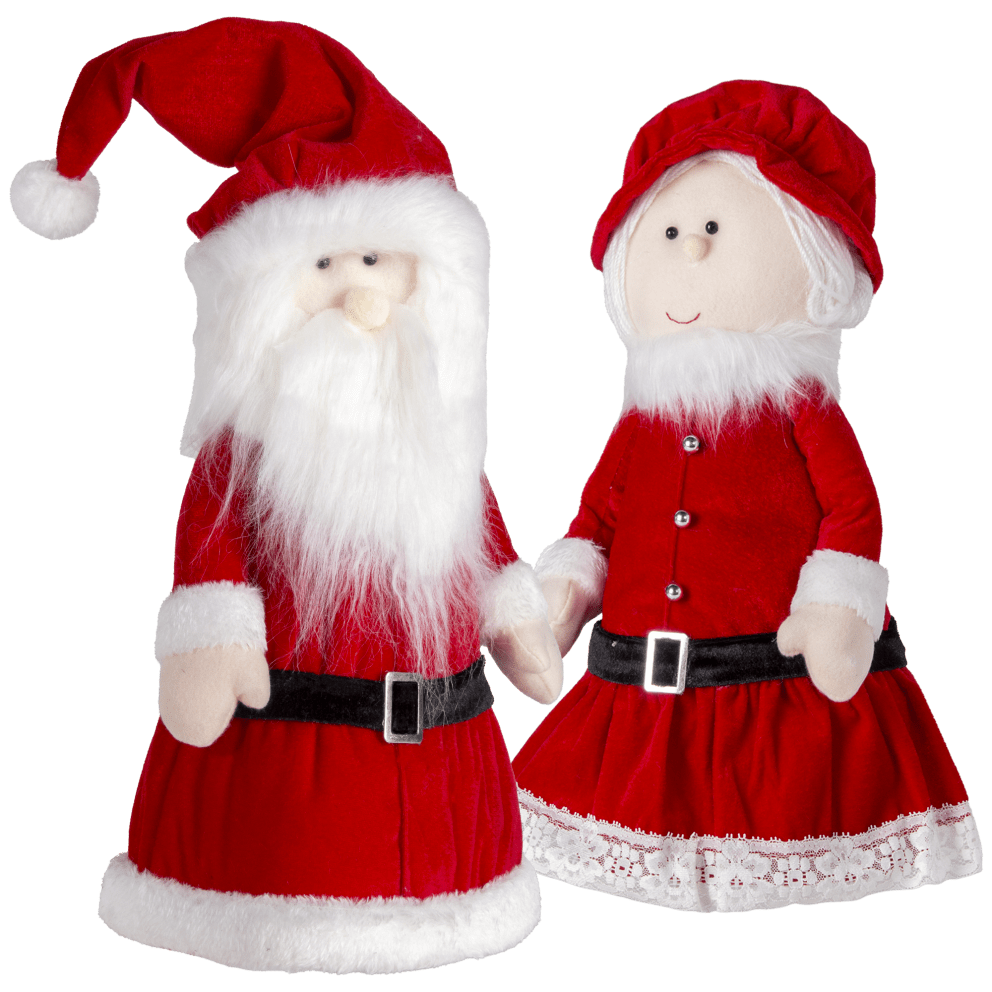 Valerie Parr Hill 16" Santa & Mrs. Claus Tree Topper Set