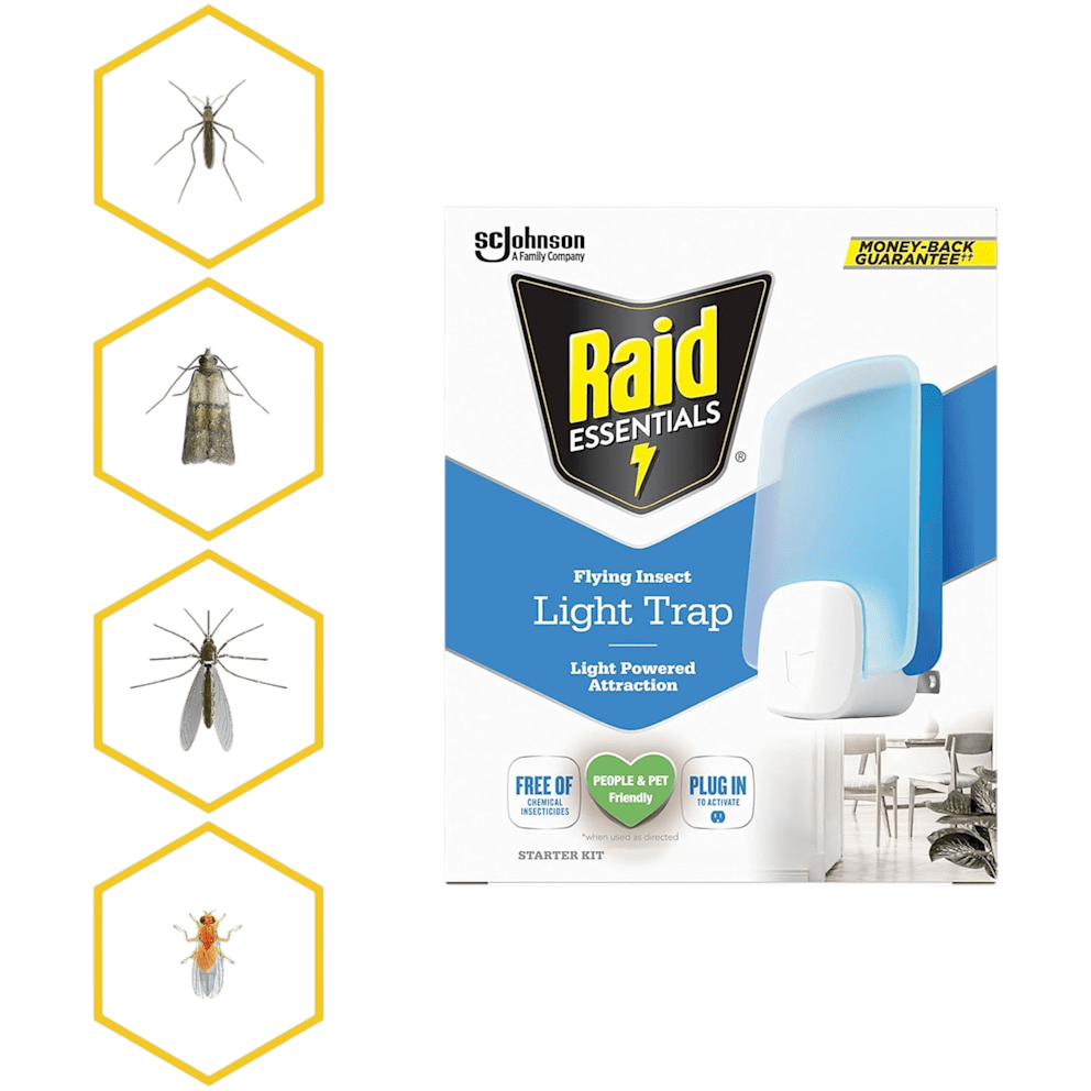 Targets flying insects without chemical sprays or strong odors.