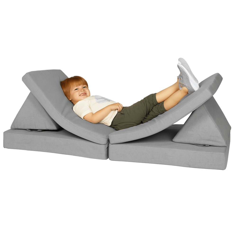 Transforms into bouncy mats, race tracks, chill zones and more!