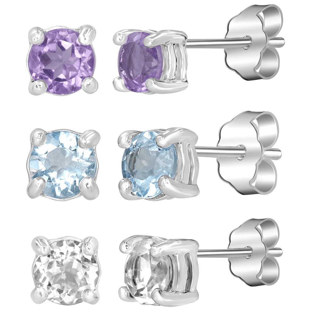 Set A: Amethyst, Blue Topaz and White Topaz