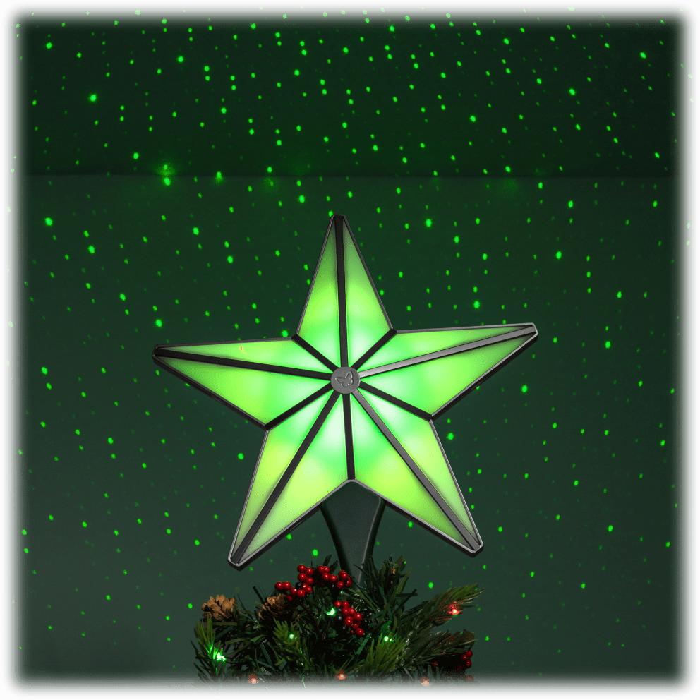 Silver Trim / Green Stars