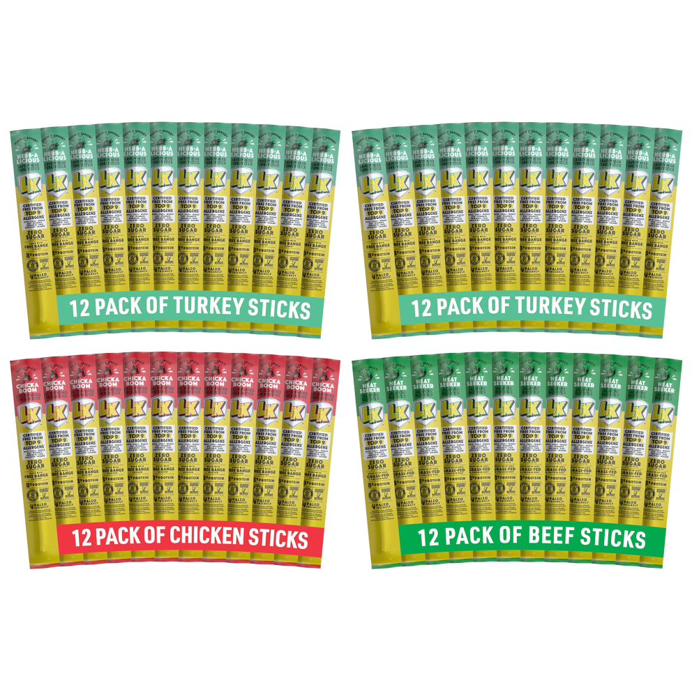 Herb-A-Licious Turkey + Chicka Boom Chili Crisp Chicken + Jalapeno Beef