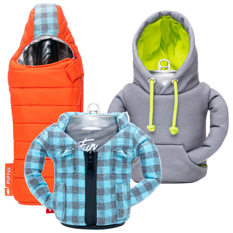 Gray Hoodie / Blue Flannel / Sleeping Bag