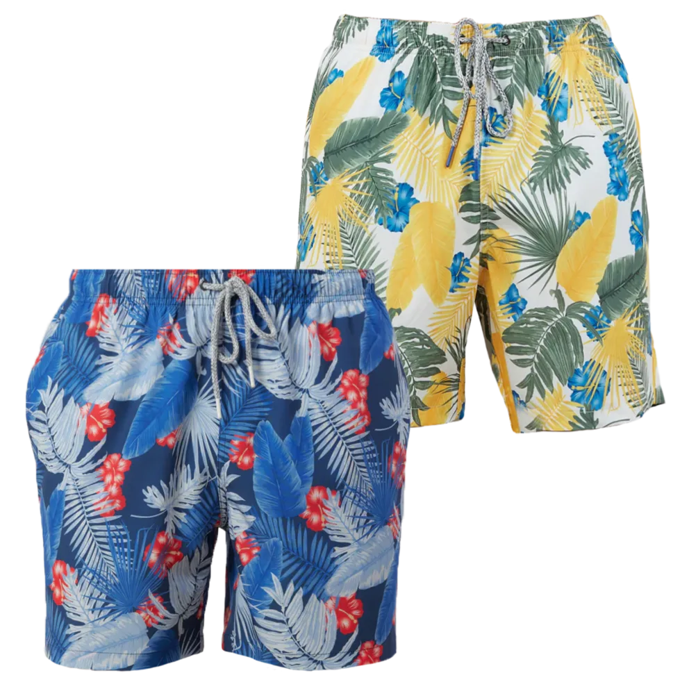 2-Pack Rainforest Men's Quick-Dry Swim Trunks
