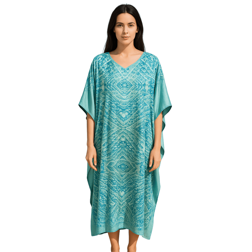 Satin Blue/Green Print