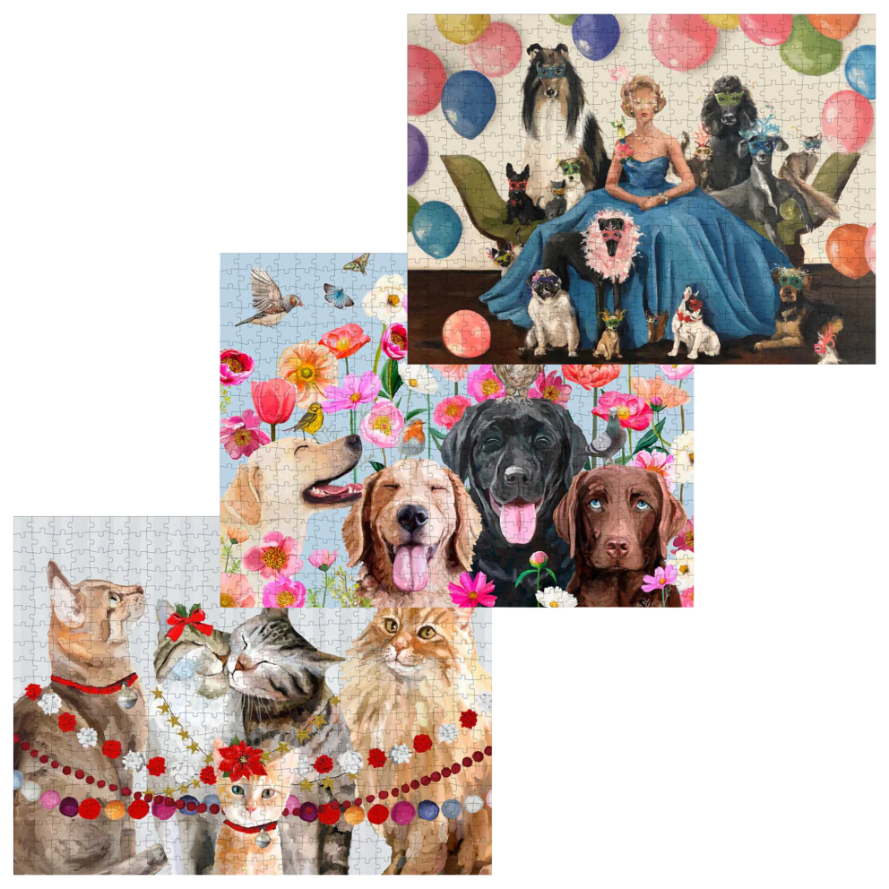 Festive Cat Bunch + Dogs and Birds + Masquerade