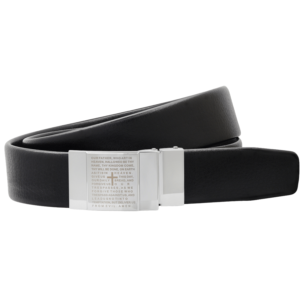 Vegan Leather Pillared Lords Prayer Belt