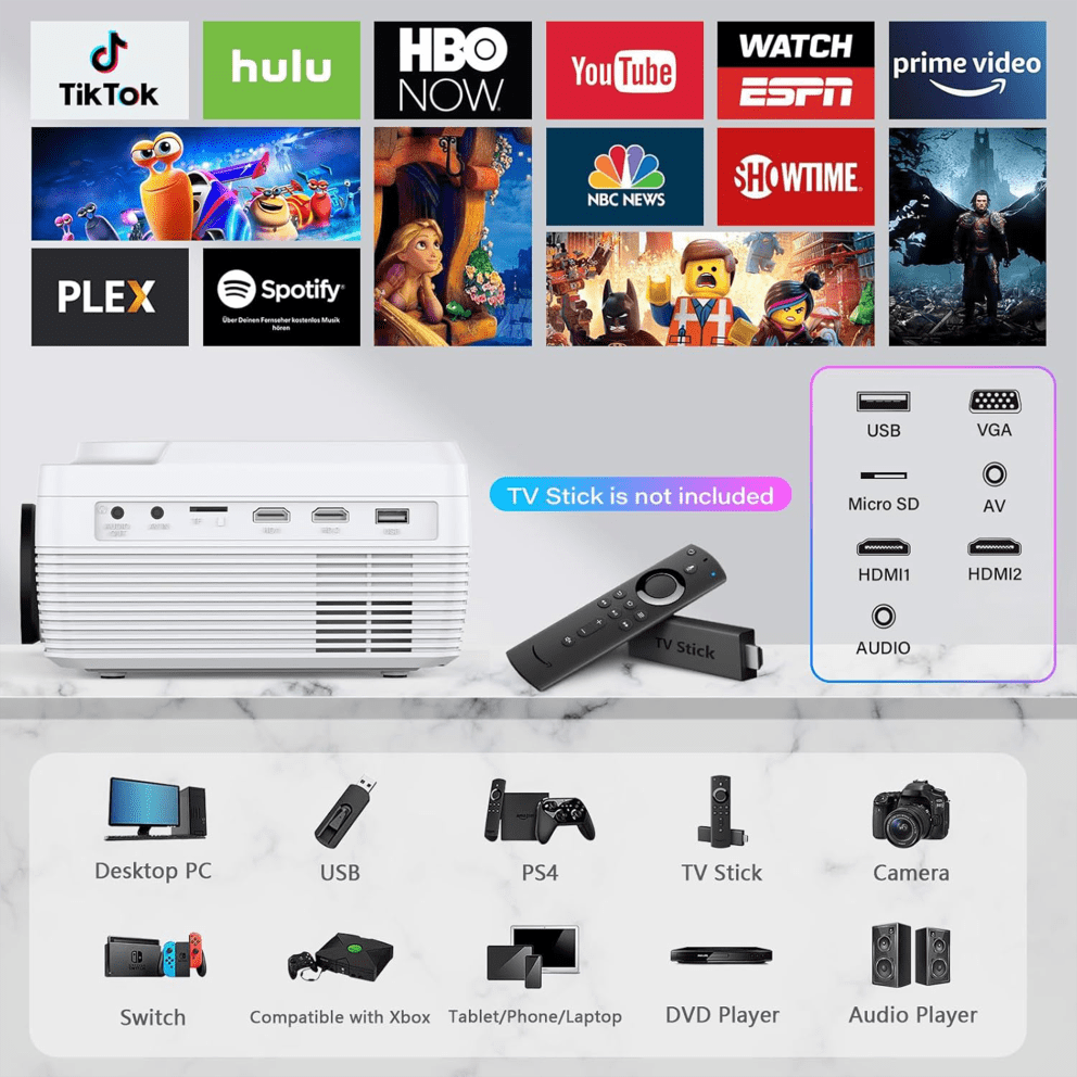 Compatible with TV sticks, gaming systems, computers, tablets, and phones