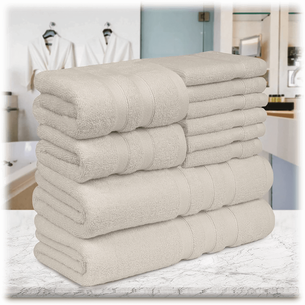 Generously sized towels are soft and absorbent