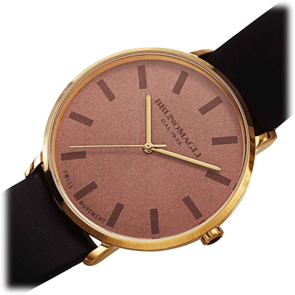 Style: Gold Case w/ Black Strap and Medium Brown Dial