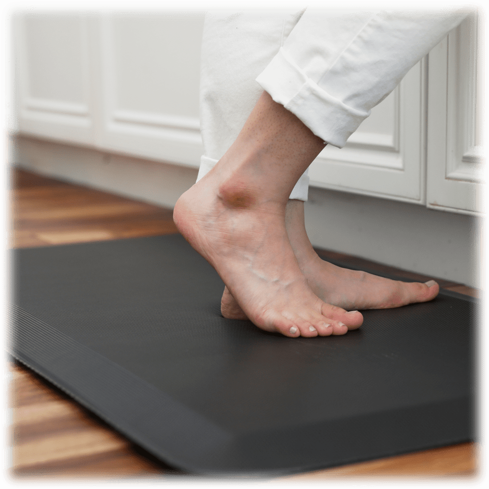 Provides cushioned support to reduce fatigue & discomfort
