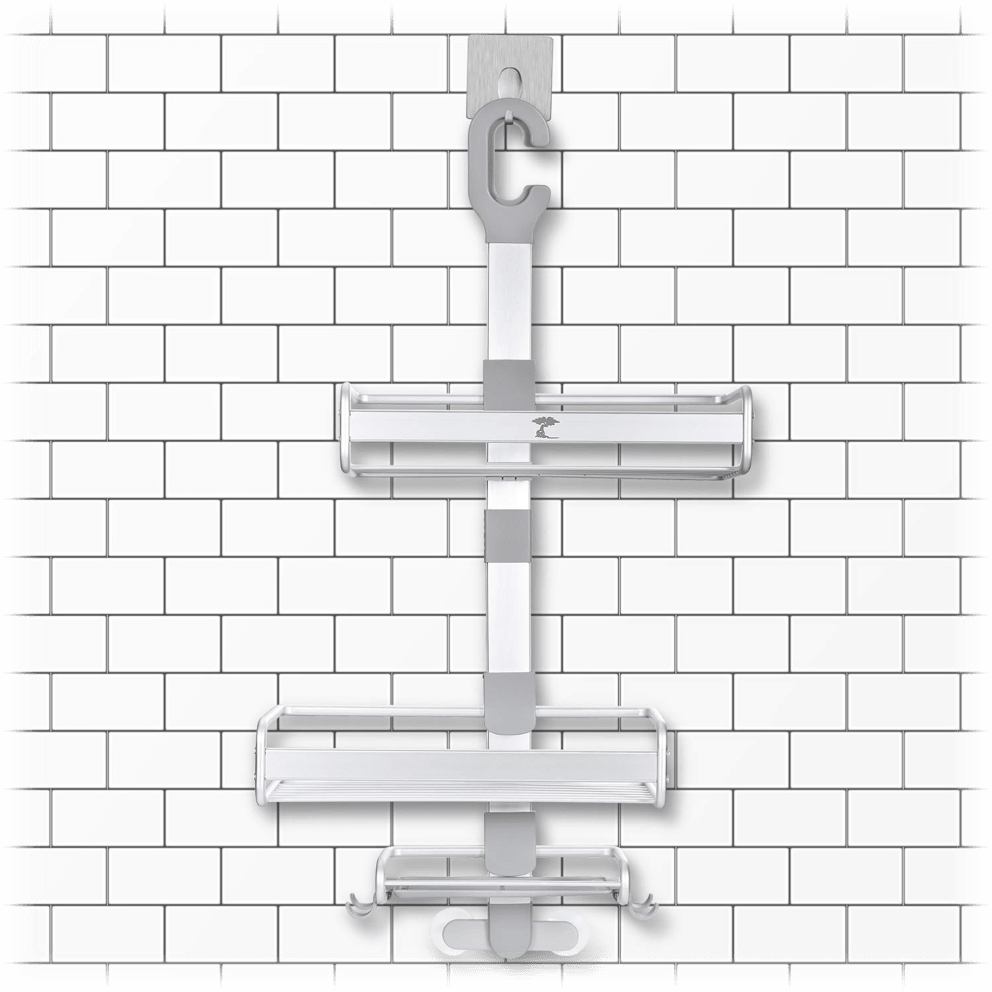 With the adjustable shelves on the shower caddy you can have any of your favorite products ready to use