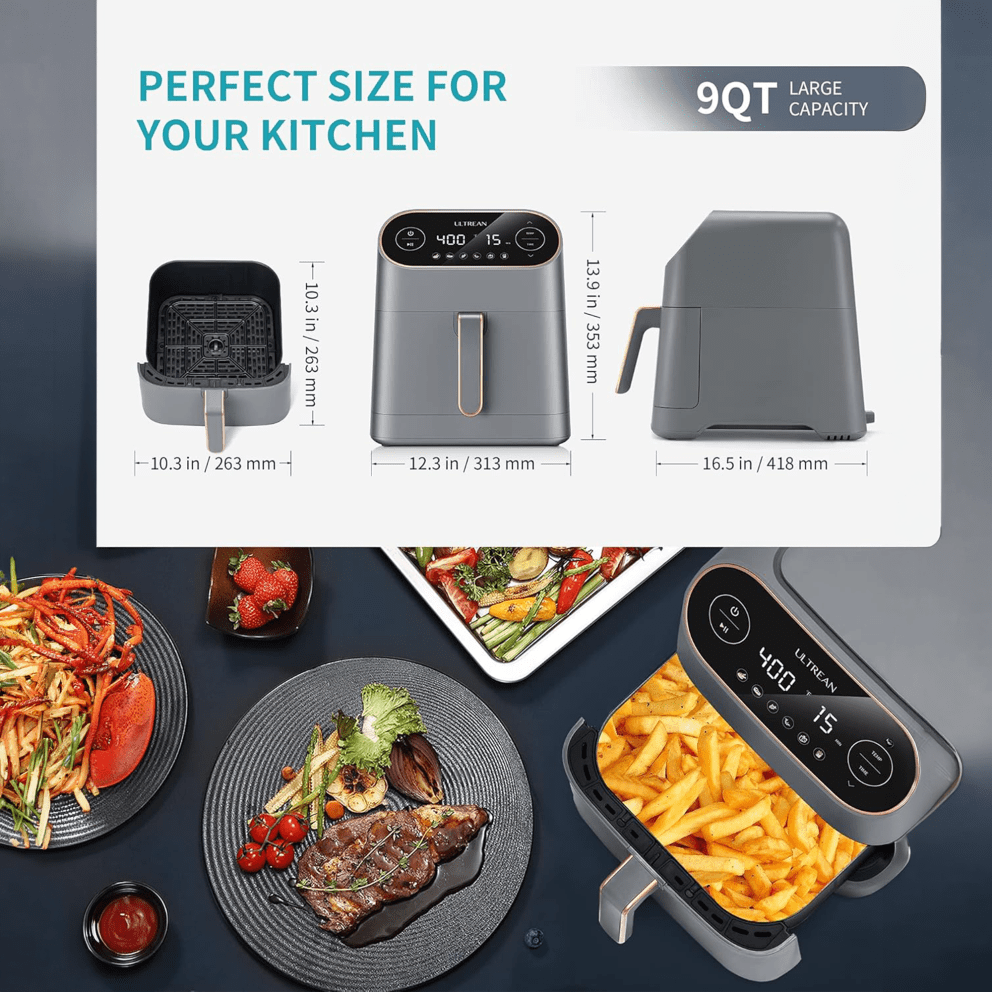 Spacious 9QT capacity with a design that fits right into your kitchen