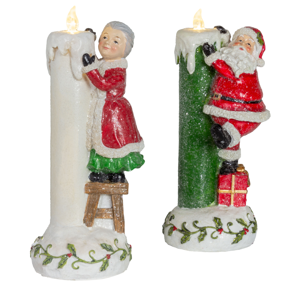 Valerie Parr Hill Santa & Mrs. Claus Candle Set