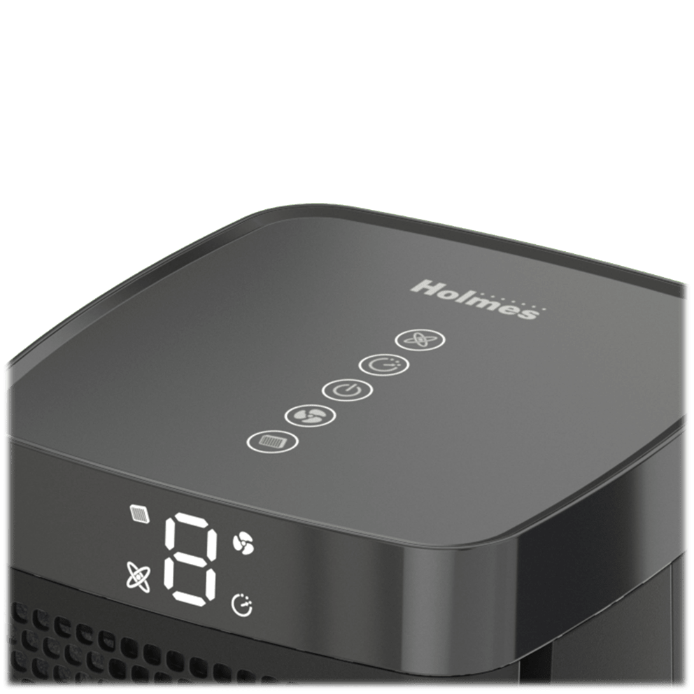 The touch control panel and LCD display allows for easy control of the air purifier settings