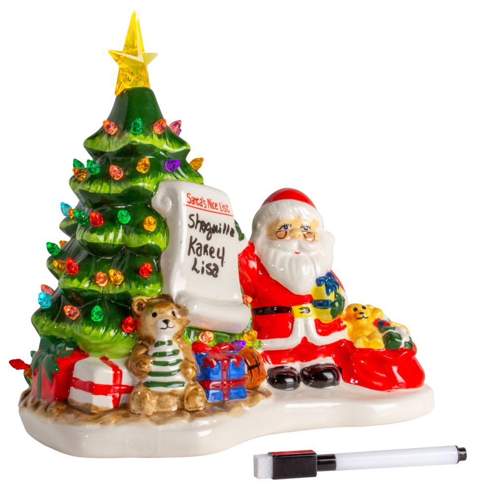 Mr. Christmas 10 Tree With Customizable Santa List (White Santa)