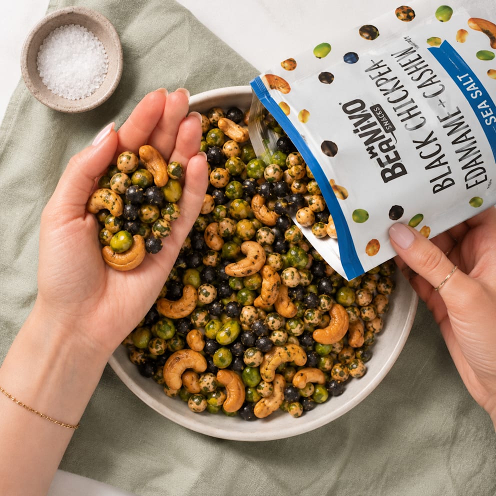 Bold, crunchy snack with plant protein and fiber for energy and digestion.