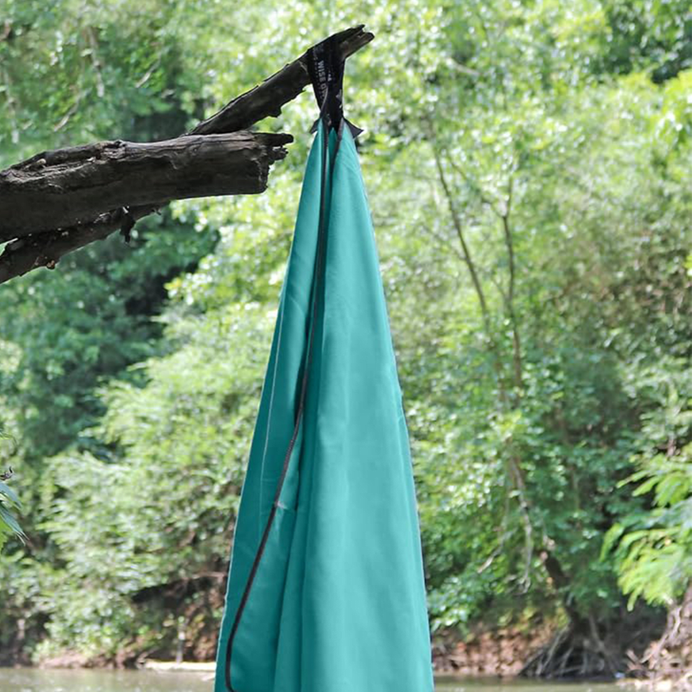 Each towel features a loop for easy hanging