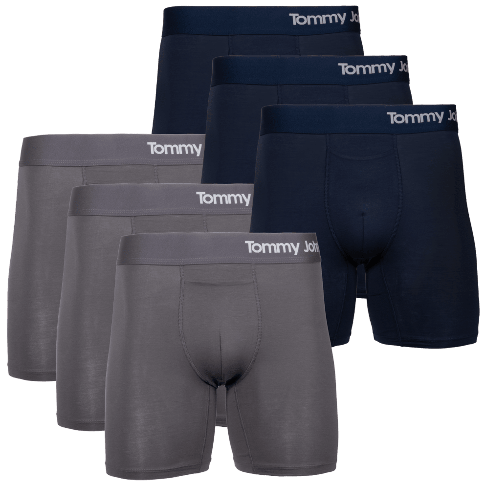 6" Cool Cotton Boxer Briefs (Iron Grey/Navy)