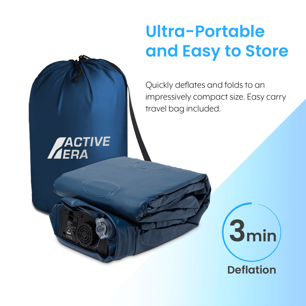 Deflates at the flick of a switch with a carry bag for storage