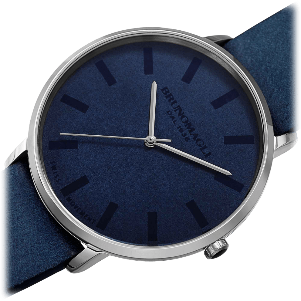 Silver Case w/ Blue Strap and Blue Dial