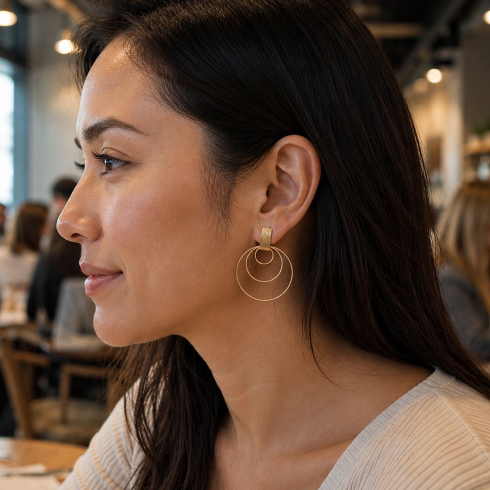 Brushed Gold Earrings