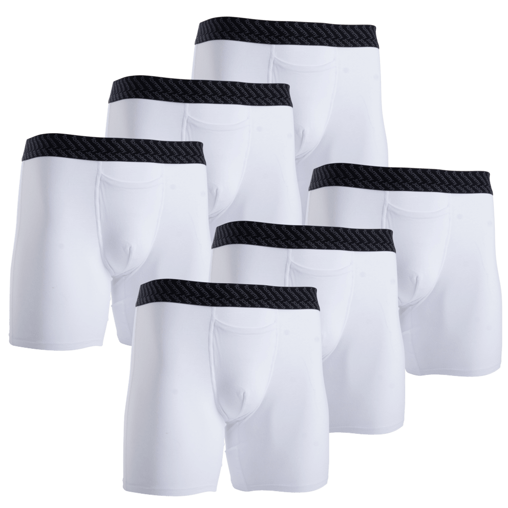 6" Cotton Basics Boxer Briefs (White)