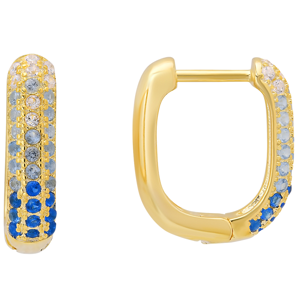 Blue 14k Yellow Gold Plated