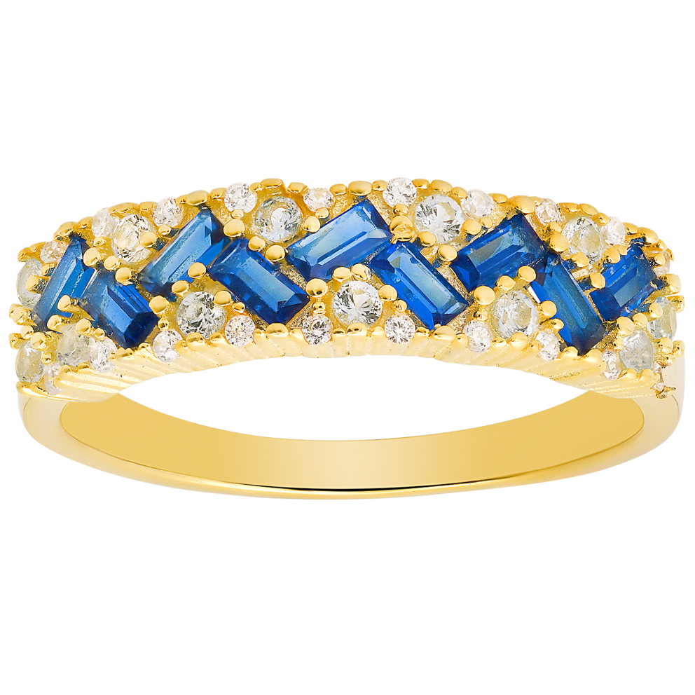 Blue Ombre 14k Yellow Gold Plated