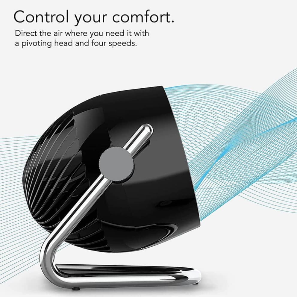 Rotating axis lets you direct airflow exactly where needed