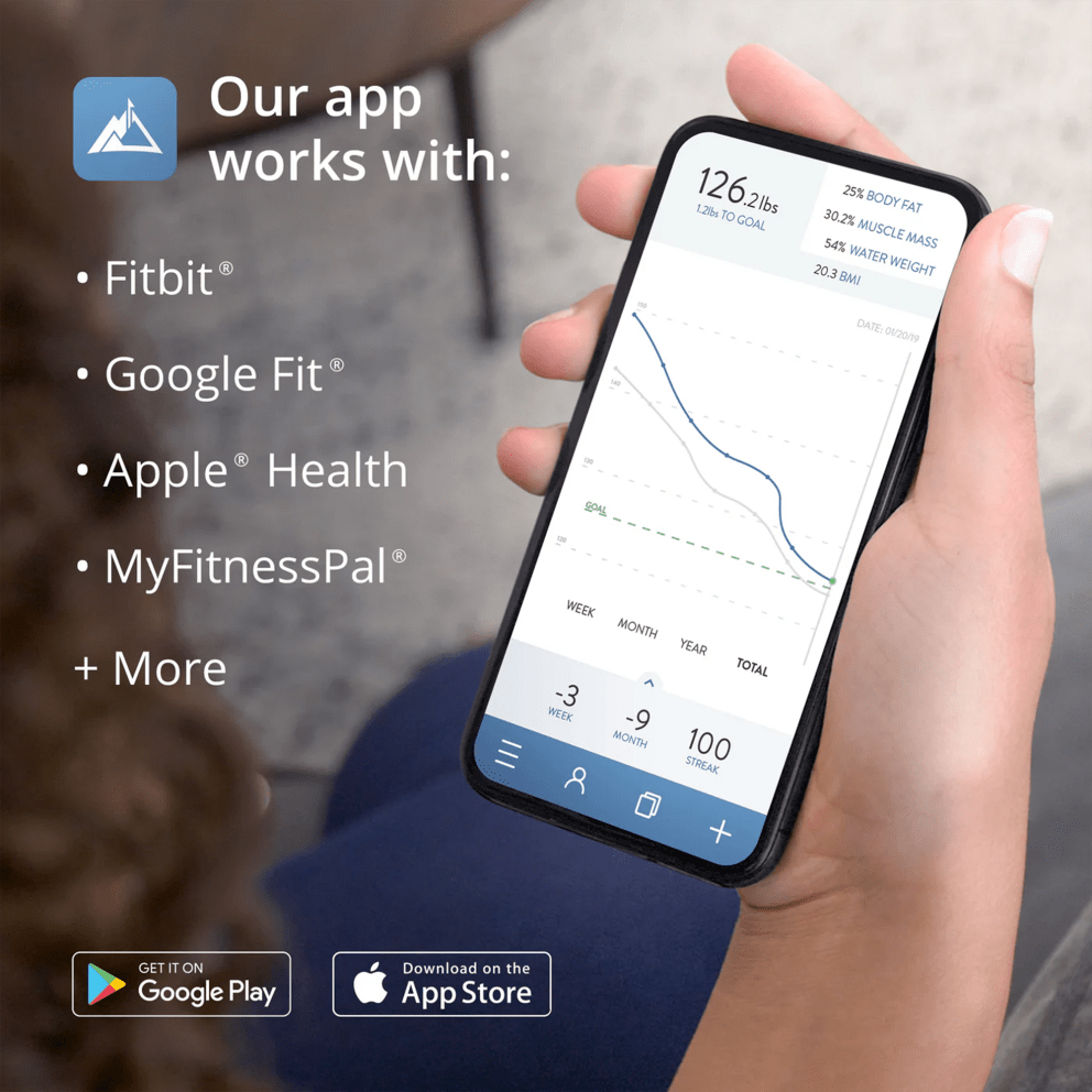 Download the free Weight Gurus app and step on the scale