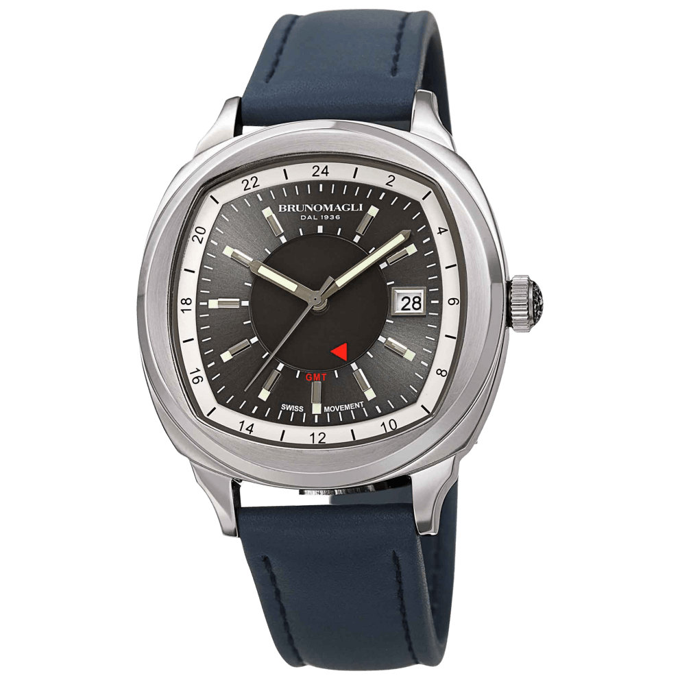 Silver Case w/ Gun Dial on Blue Strap